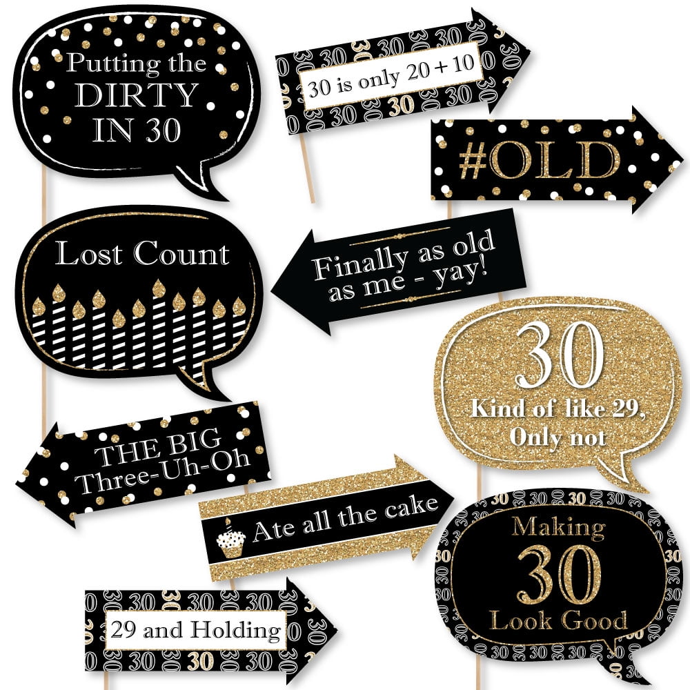 funny-adult-30th-birthday-gold-birthday-party-photo-booth-props-kit