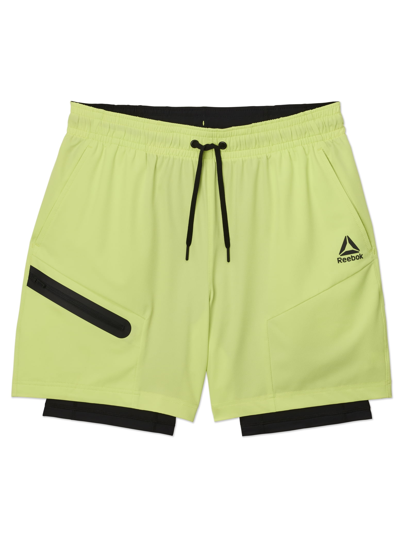 Reebok Men's and Big Men's Power Up 2-in-1 Woven Shorts (6" Inner, 9" Outer Inseam), Sizes XS-3XL