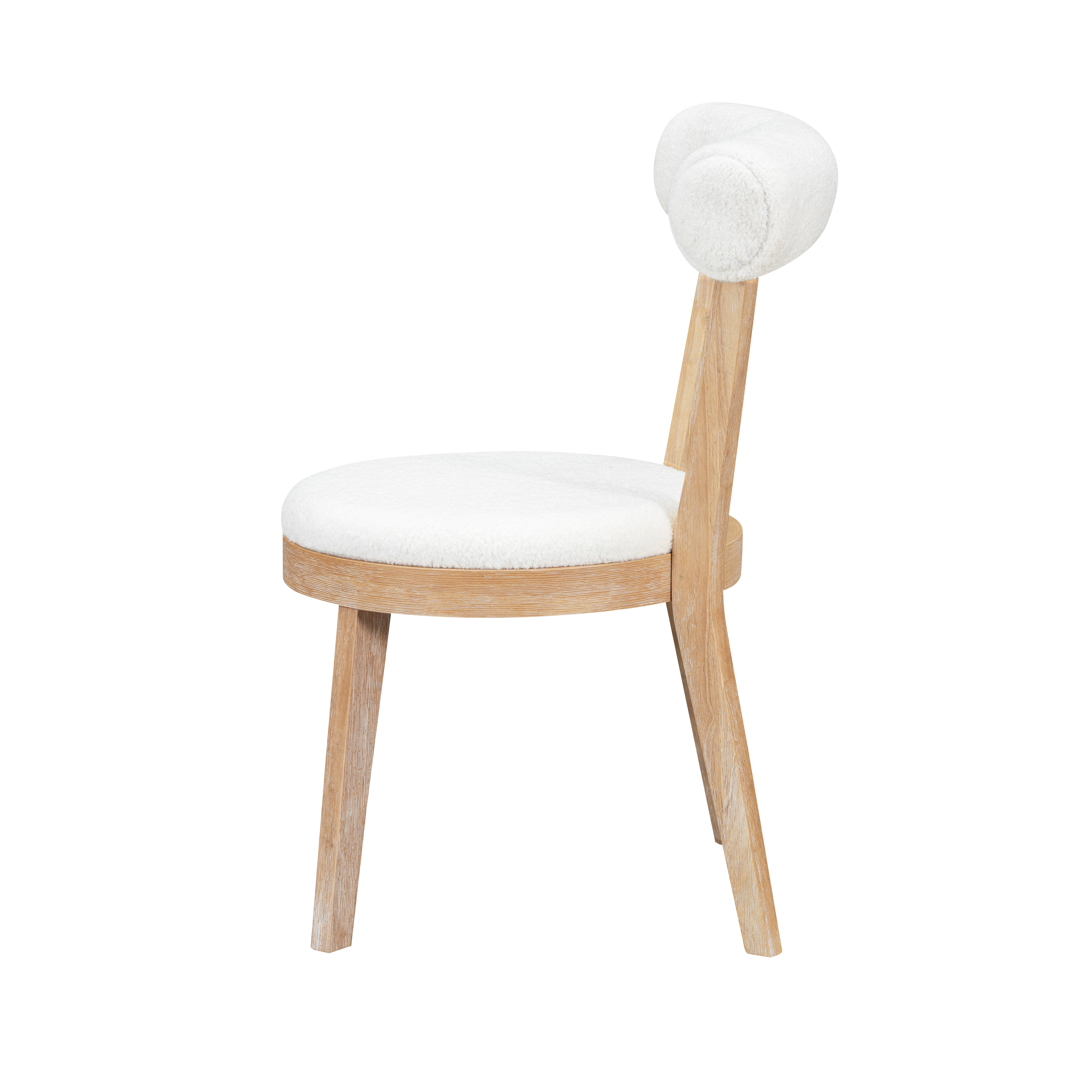 Upholstered Dining Chair, Set of 2 with Thick Padded Seat and Rubberwood Frame, Beige Fabric for Modern Dining Room Kitchen