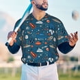 thumbnail image 5 of Lsque Cartoon Space1 Pattern Mens Polo Golf Shirts Funny Graphics Shorts Sleeve Button Shirts Baseball T-shirt-X-Large, 5 of 7