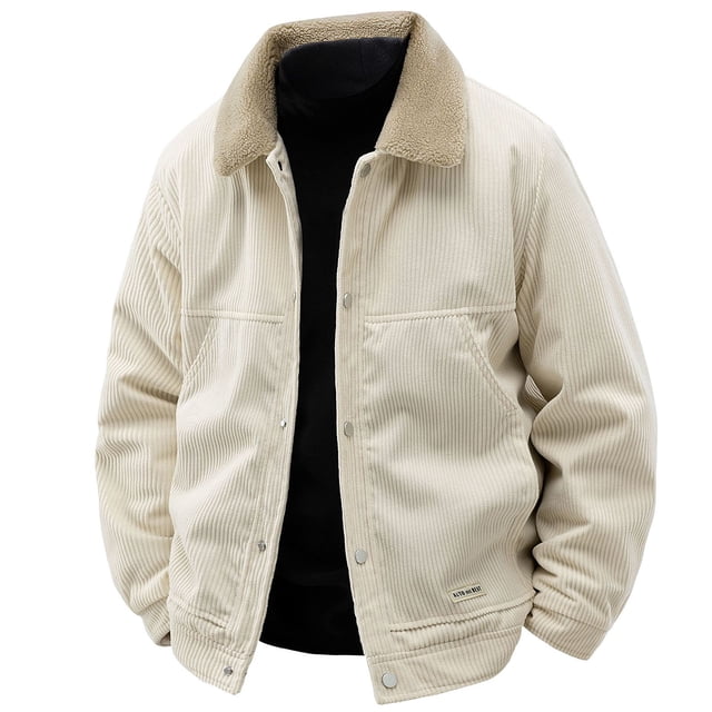 Ceisia Men's Functional Pockets Solid Color Casual Style Jacket - 98%Cotton-2%Spandex for Daily & Outdoor Wear Gift