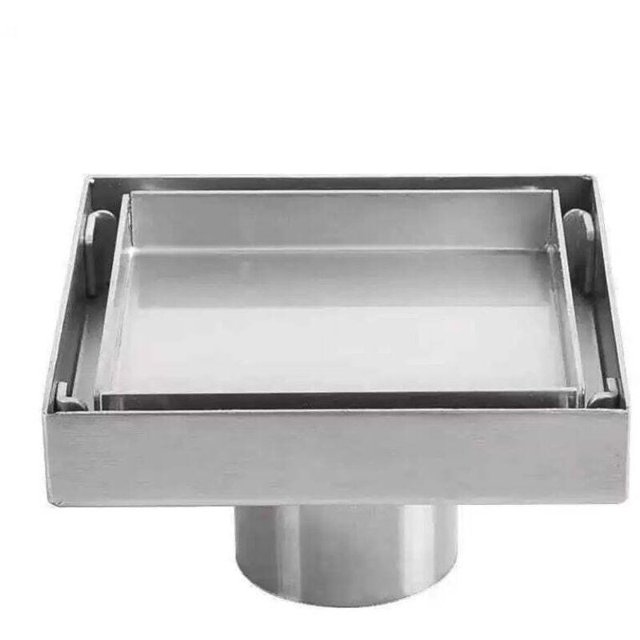 Invisible floor drain 304 stainless steel thickened deodorant floor drain square 1010cm..