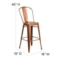 thumbnail image 6 of Flash Furniture Commercial Grade 4 Pack 30" High Copper Metal Indoor-Outdoor Barstool with Back, 6 of 14