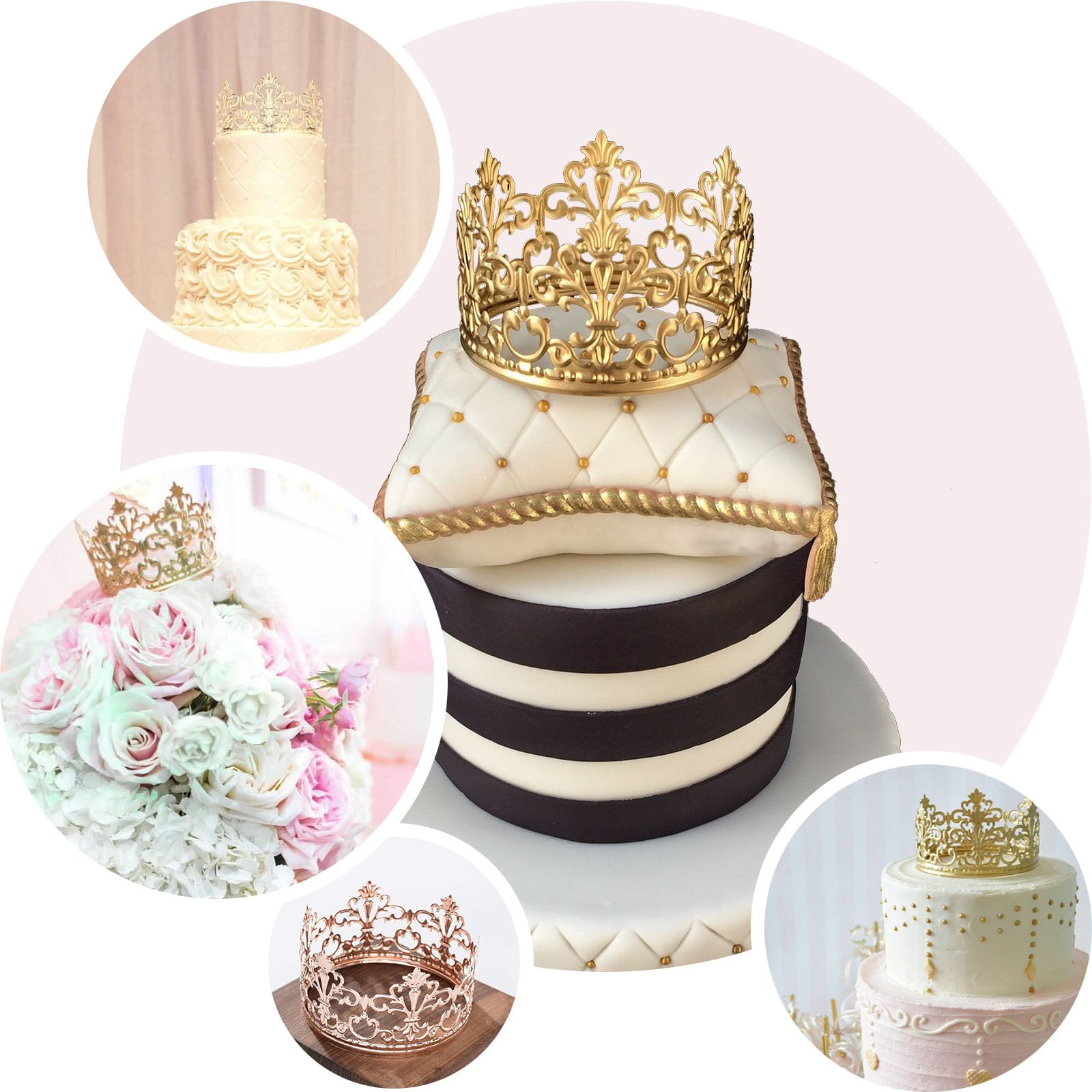 Efavormart Gold Metal Princess Crown Cake Topper Birthday Cake Wedding Decoration For Wedding Birthday Party Special Event Walmart Com Walmart Com