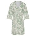 thumbnail image 5 of Elegant Sage Green Paisley Design Womens Dress With Pockets Summer V Neck 3/4 Sleeve Dress Plus Size Loose Dress, 5 of 7