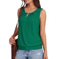 thumbnail image 2 of ClodeEU Women's Round Neck Eyelet Embroidery Tank Top ,Loose Fit Solid Color Casual Summer Blouse Green,Womens Plus M, 2 of 9