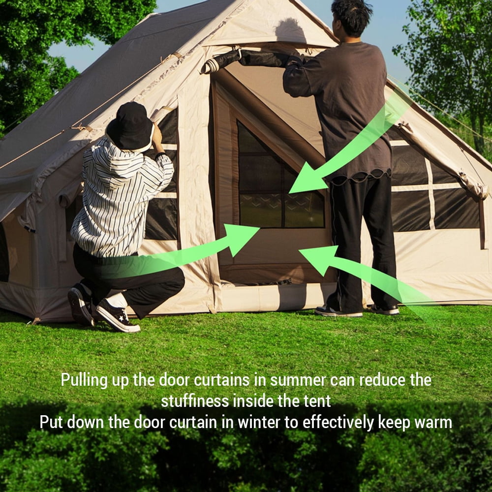 Tente Gonflable 2-4 Personnes - Camping Rapide En 3 Min - Imperméable 3000 Mm - Avec Pompe Et Sac - Idéale Famille, Randonnée