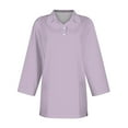 thumbnail image 3 of Pxiakgy Hot Sale!! Women's Polo Shirts 3/4 Sleeve 3-Button Cotton Cool Shirts Casual Business Collared Shirts Tops Summer Striped Print Tops Collared Down T Shirts Breathable Trendy Tunic Tops Xl, 3 of 4
