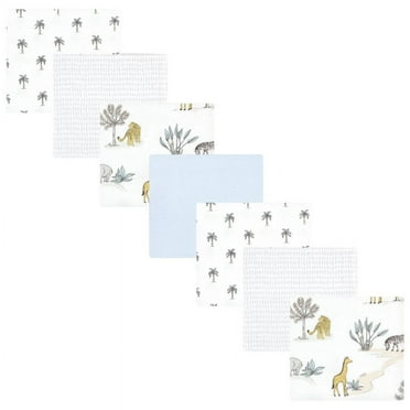 Hudson Baby Infant Boy Cotton Flannel Receiving Blankets Bundle, Boy Safari World, One Size