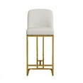 thumbnail image 6 of Set of 2 Modern White/Gold PU Leather Bar Stools - Kitchen/Bar Height Chairs - Comfortable Padded Seats, Metal Legs, Easy Assembly, for Bars &amp; Counters, 6 of 22