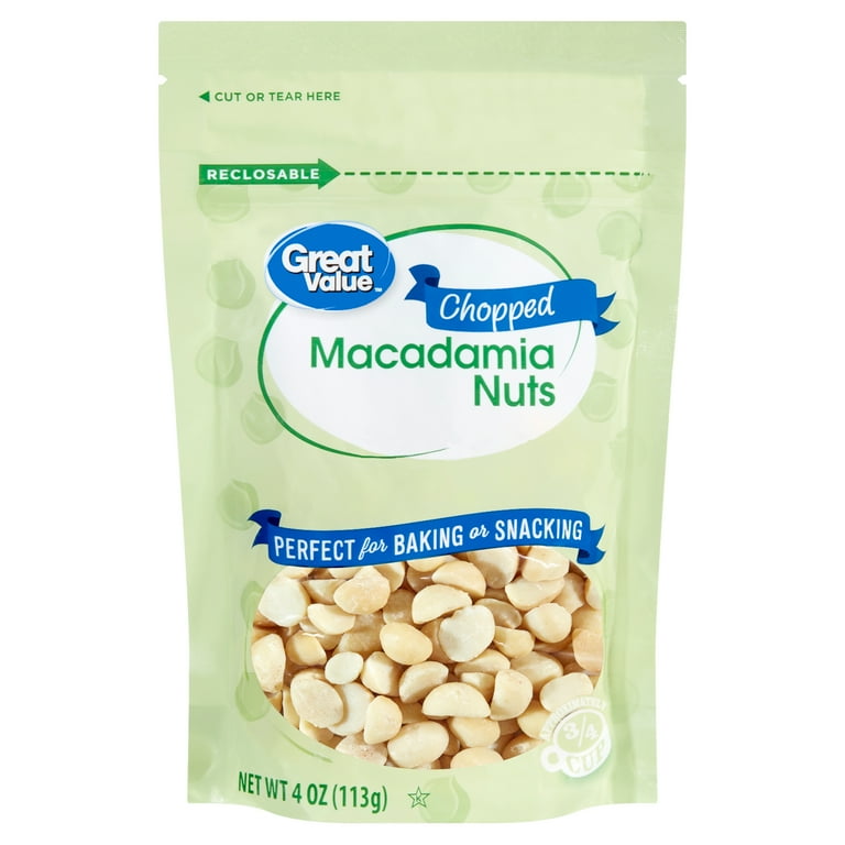 4 pack) Great Value Chopped Macadamia Nuts, 4 oz - Walmart.com