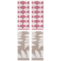 Unique Bargains Geometric Hand Towel 13" x 29" Pink/Brown