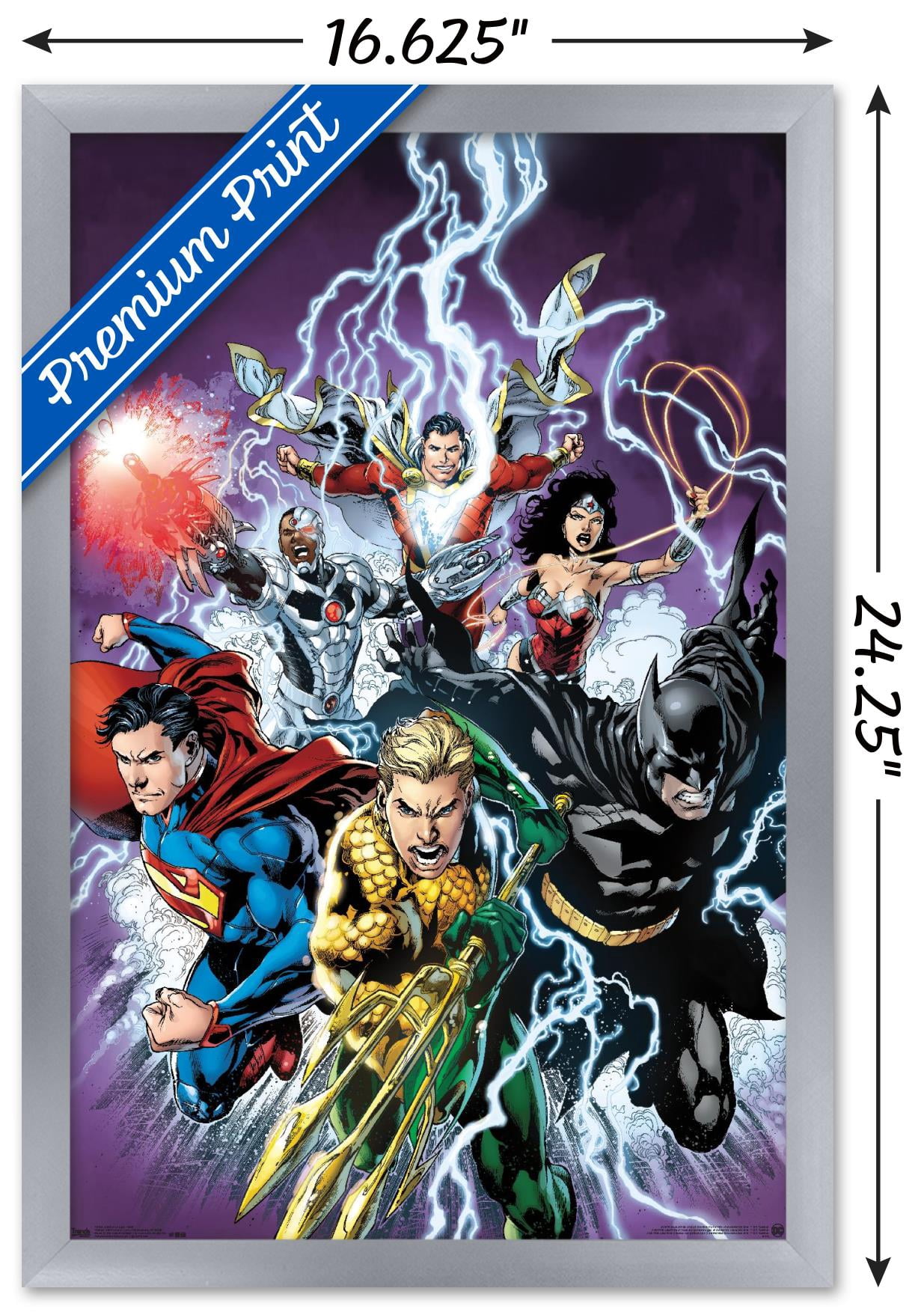 DC Comics - Justice League - Bolts Wall Poster, 14.725" x 22.375", Framed