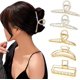 thumbnail image 1 of ZHAOCHENG Juego de 5 pinzas para el cabello flexibles y antideslizantes de metal dorado para mujeres y niñas, 1 of 5