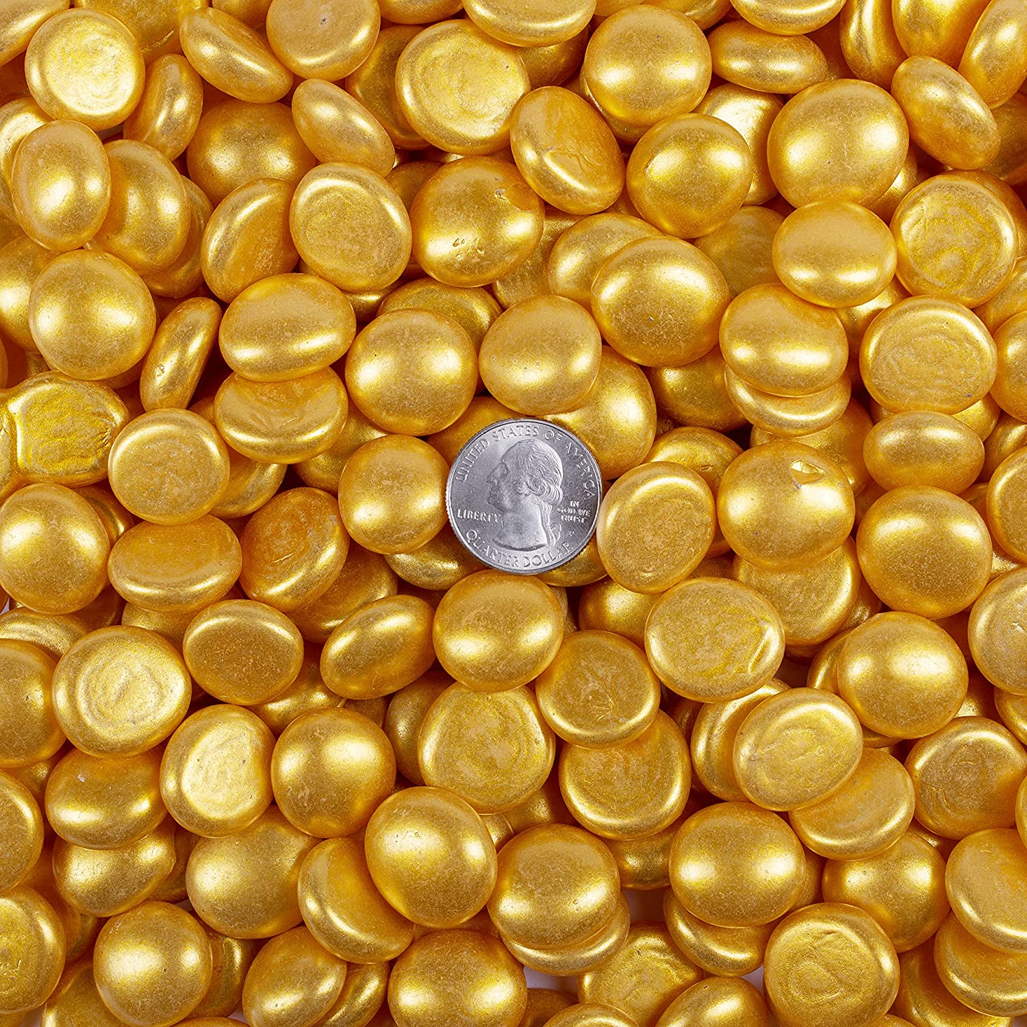 Galashield Gold Flat Glass Marbles for Vases Glass Gems Beads Pebbles Vase Filler 5 LBS, Approx. 450 PCS - image 5 of 7