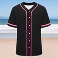 thumbnail image 6 of hlysgo Baseball Jersey for Women Full Button Mesh Embroidered Loose Fit Shirt Summer Comfy Casual Tops Watermelon Red,2xL, 6 of 6