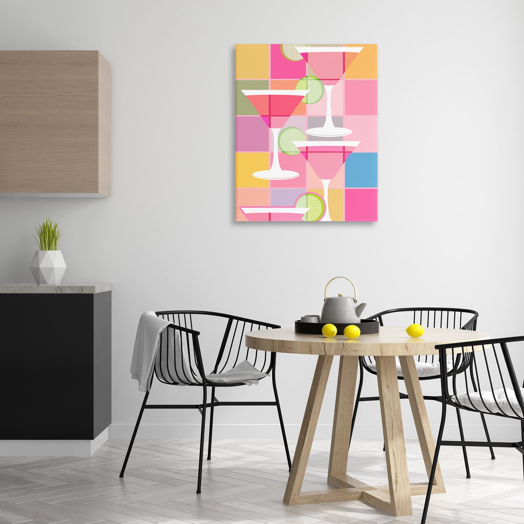 Stupell Industries Cocktail Squares Design Food & Beverage Painting Wrapped Canvas Art Print Wall Art, 30 x 40