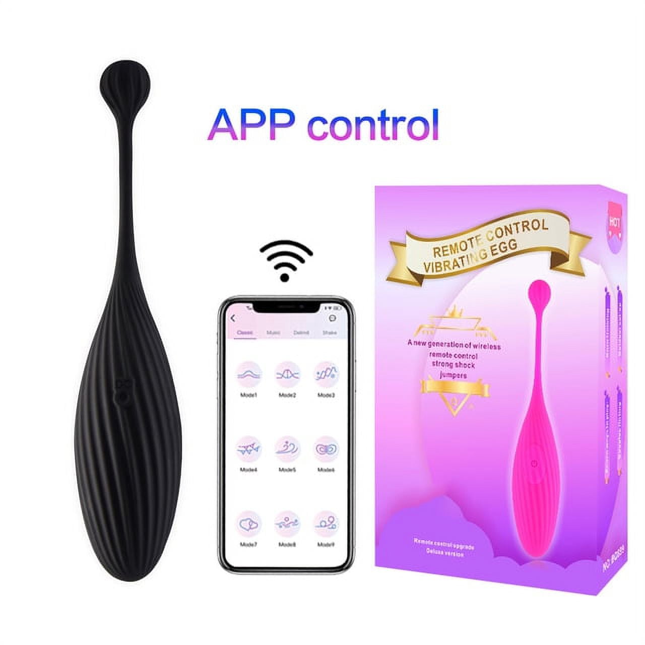 Sientice Wireless Remote Control G-spot Massager App Vibrators Female Clitoral Stimulator Vibrating Egg Sex Toy for women Vaginal Ball(Black)