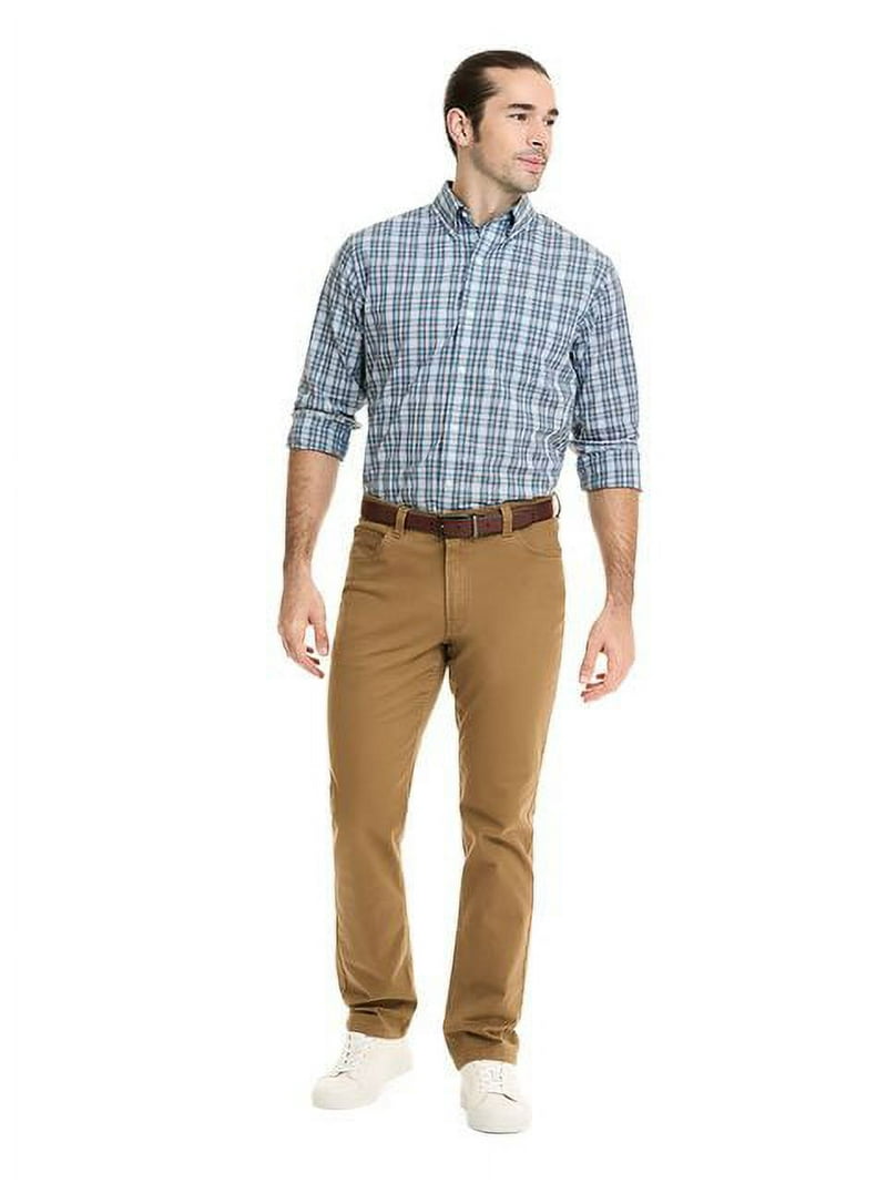 Arrow Men's Plaid Poplin Long Sleeve Dress Shirt