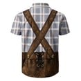 thumbnail image 4 of Men's Traditional Bavarian Oktoberfest Shirt, Lederhosen Plaid Print Button Down Shirt Tops, 4 of 4