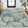 thumbnail image 5 of JONATHAN Y HAWAII 4 x 6 Area Rug, Tobago Two-Tone Monstera Leaf - Blue/Ivory, HWC100C-4, 5 of 10