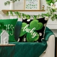 thumbnail image 5 of ST Patricks Day Polka Dots Lucky Clover Hat Irish Kisses Shamrocks Wishes Throw Pillow Covers, 18 x 18 Inch Decoration for Sofa Couch Set of 4, 5 of 6