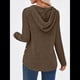 thumbnail image 5 of Sudadera con Capucha de Punto Acanalado Suave para Mujer, Suéter de Larga, Sudadera Ligera y Acogedora para Otoño. Marrón L, 5 of 6