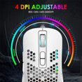 thumbnail image 4 of Mini Ultralight Wired Gaming Mouse,4 Kinds RGB Backlit,2400DPI 4 Levels Adjustable,Lightweight Honeycomb Shell Mice for PC Gamers,Xbox,PS4(White), 4 of 7