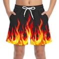 thumbnail image 2 of ITSAME Kids Boys Swim Bottoms, Quick-Dry with Pocket Elastic Waist Casual Fashionable Holiday Beach Shorts Red 8-9T, 2 of 8