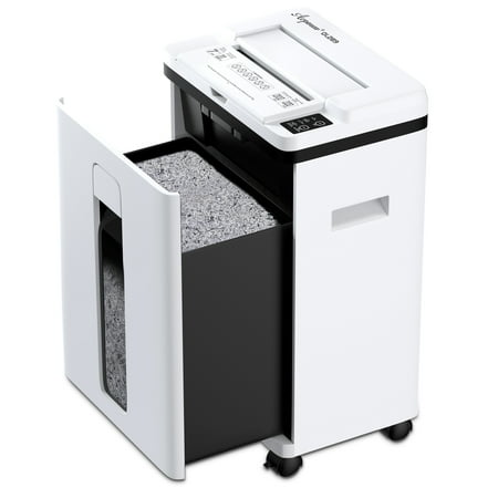 Acpouw Heavy Duty Micro Cut Paper Shredder for Home Office, 200-Sheet Auto Feed & 7-Sheet Manual Shredding, P-5 Security, 5.8-Gal Bin, Shreds Paper, Credit Cards, Staples & Clips, 40-Min Auto / 20-Mi