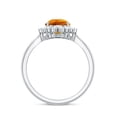 thumbnail image 2 of Lab Grown Orange Sapphire Ring with Diamond Halo - 2.5 Carat - AAAA Grade, 925 Sterling Silver, US 4.00, 2 of 8