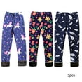thumbnail image 2 of Esaierr Toddler Leggings 3Pcs Girls Warm Leggings Fleece Lined Winter Thick Printing Kids Pants, Girls Warm Cotton Leggings Stretch Pants for 3-10Y, 2 of 6