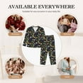 thumbnail image 7 of Fuzoiu Snake And Flower Print Women's Long-Sleeved Pajama,Lounge Button Down Nightwear,Womens Notch Collar Pajama Set-X-Large, 7 of 7