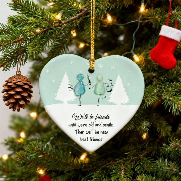 SPOORYYO 3.15" Forever Commitment Ornament 2D Christmas Decoration Decorative Pendant for Holiday Celebrations Meaningful Gift for Friends and Loved Ones