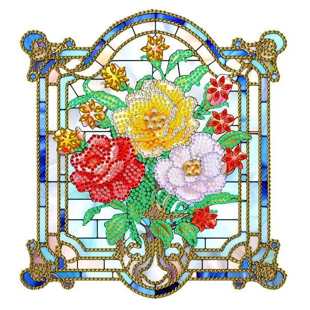 5D DIY Taladro Parcial en Forma Especial Ventana Vidrio 30x30 Cm