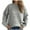 Gray, variant on WRKEKC Women's Fall and Winter Solid Color Knit Sweater Long Sleeve Crewneck Casual Sweaters