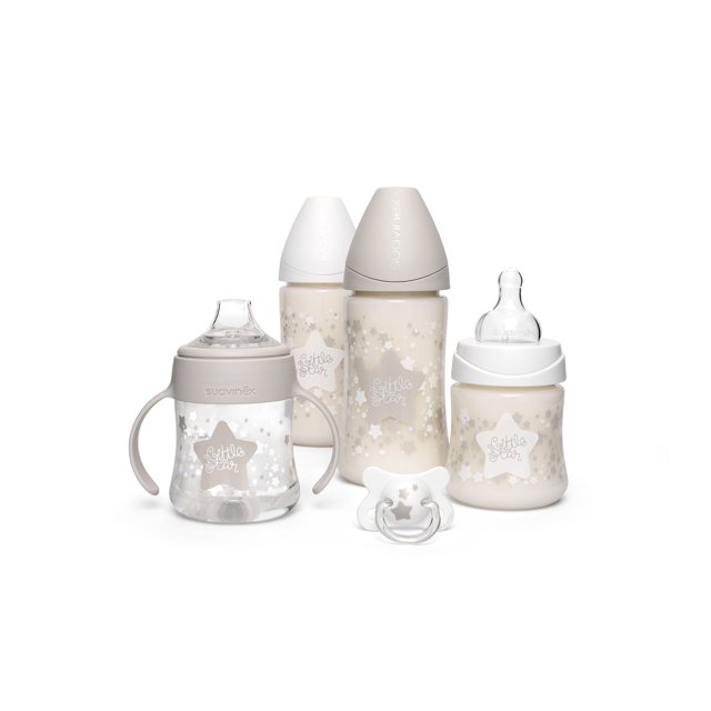 Set Suavinex Set Biberon 3+ Vaso Entrenador + Chupon Little Star Blanco