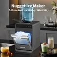 thumbnail image 2 of Countertop Nugget Ice Maker with 2 Water Refill Options, Ready in 7 Mins, 33Lbs/24H Pebble Ice Maker Machine, Self-Cleaning Sonic Ice Makers with Ice Scoop&Basket, for Home/Office (Black), 2 of 7