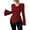 Burgundy, variant on Women's Long Sleeve Comfortable Draped Flared Sleeve Knit Blouse Round Neck