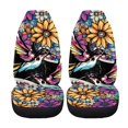 thumbnail image 5 of XYZCANDO Hummingbird Floral Pattern Car Seat Covers Elastic Fabric Soft Front Seat Covers Interior Car Interior, Thin Anti-Scratch Sedan SUV, 5 of 10
