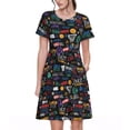 thumbnail image 1 of Vsdgher Basketball pour Femmes Été 2025 Robes Midi Maxi Décontractées Légères Manches Courtes Col Rond Robe de Plage, 1 of 6