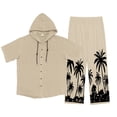 thumbnail image 2 of WILLBEST Conjunto Deportivo Corto de Verano para Hombre, con Estampado de Letras Europeas, Informal, Holgado y Cómodo, de Manga Corta y Pantalones Cortos Deportivos con Bolsillo, 2 of 8