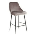 thumbnail image 2 of Marcel Contemporary Counter Stool In Black Metal And Silver Velvet - Set Of 2, 2 of 7