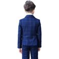 thumbnail image 2 of Visaccy Boys Blue Stripe Colorful Formal Suits 5 Piece Slim Fit Dresswear Outfit Set, 2 of 5
