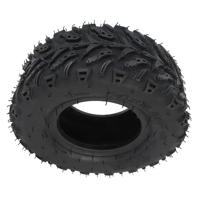 14x5.00-6 Rueda Llanta, Tracción de Goma Resistente A Los Pinchazos Tracción Anti-Slip Utv Con Borde para Go Kart para Mini Bicicleta