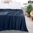 thumbnail image 2 of Sábana plana Utopia Bedding de microfibra cepillada suave King Navy, 2 of 8