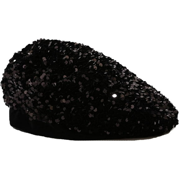 Women Bling Sequins Glitter Classic French Beret Performance Hat Slouchy Cap Beanie