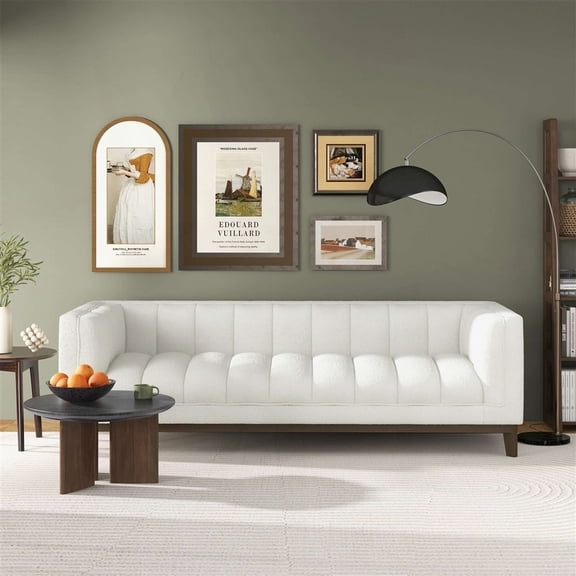 Modern Minimalist Boucle Fabric 220cm Sofa with Durable Construction