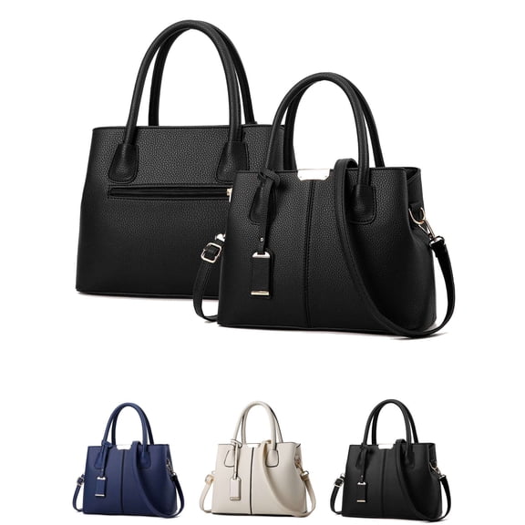 LAVA Women Leather Handbags Vintage Ladies Purses Leather Satchel Shoulder Crossbody Bags Tote Commuter Bags for Business Work Office Travel Black