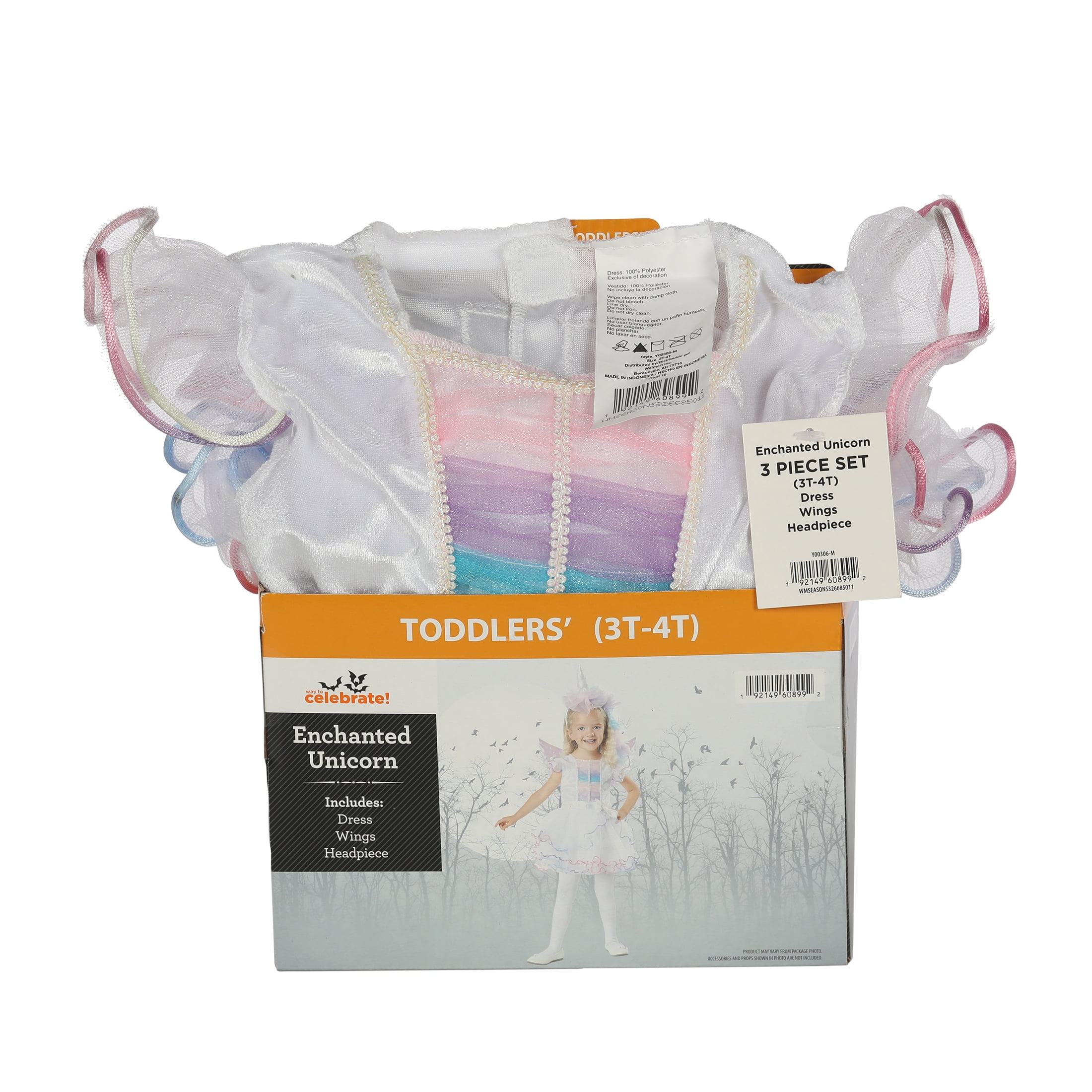 Enchanted Unicorn Halloween Costume for Toddler, Size 3T-4T, by Way to Celebrate